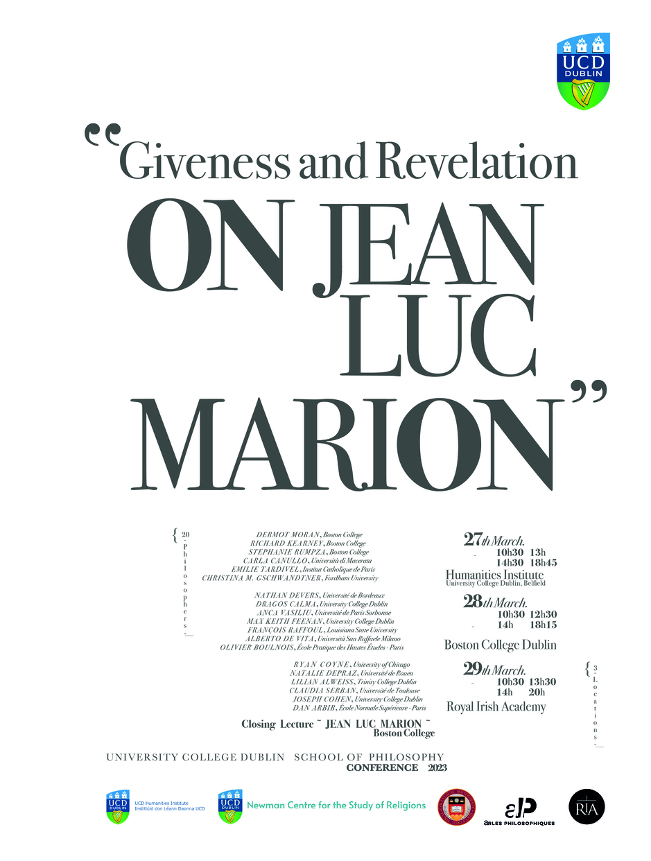 Conference: Givenness and Revelation: On Jean-Luc Marion